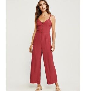 Abercrombie & Fitch Tie-Back Jumpsuit 
Size Small 
Red 
Never worn